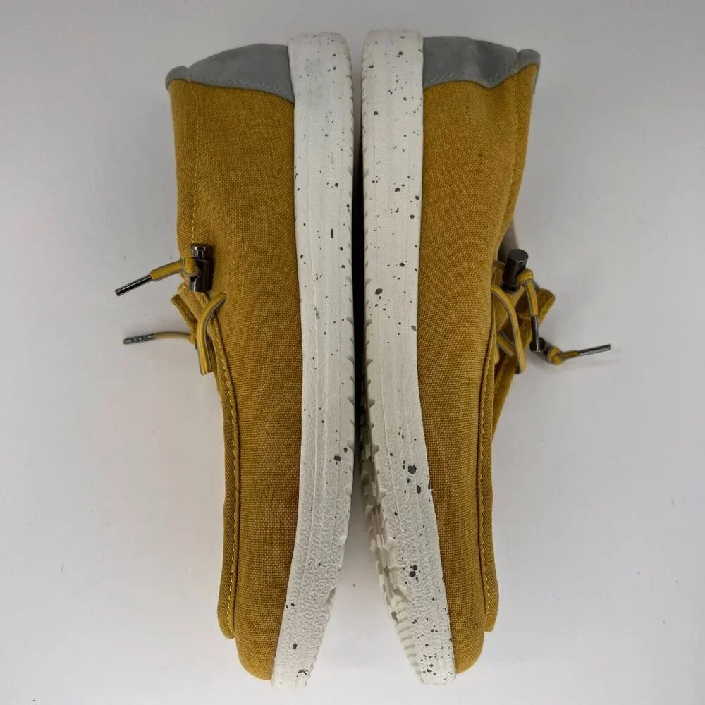 Sun & Stone Mens 100147541 Brian Yellow Low Top Canvas Slip On Size 9.5M Loafers